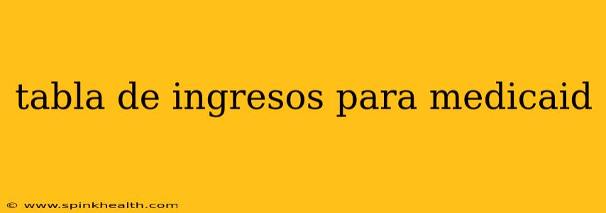 tabla de ingresos para medicaid