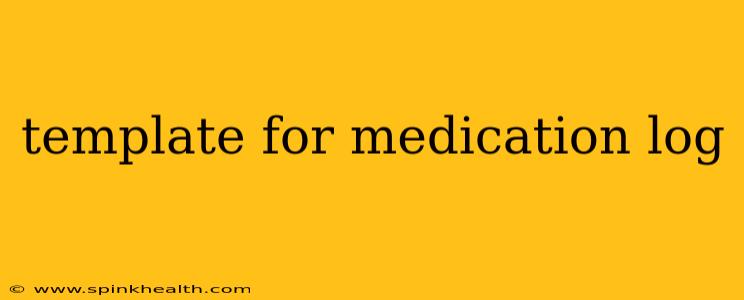 template for medication log