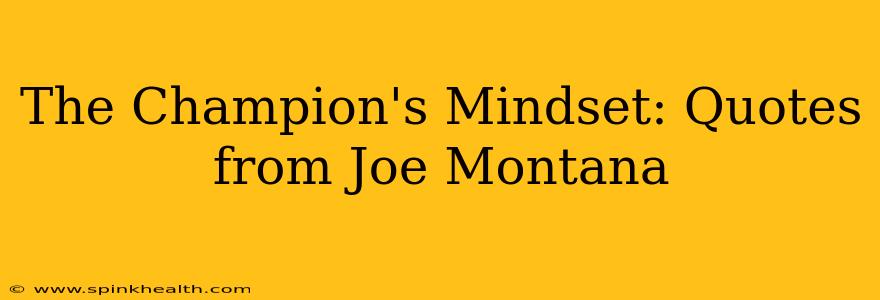 The Champion's Mindset: Quotes from Joe Montana