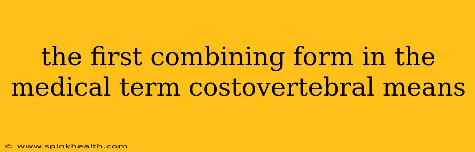 the first combining form in the medical term costovertebral means
