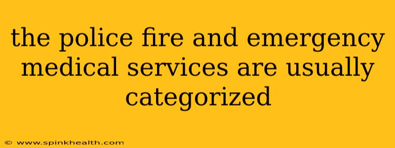 the police fire and emergency medical services are usually categorized