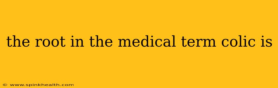 the root in the medical term colic is