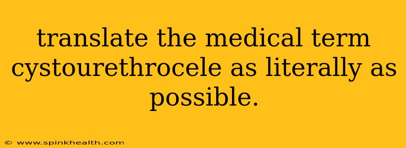 translate the medical term cystourethrocele as literally as possible.