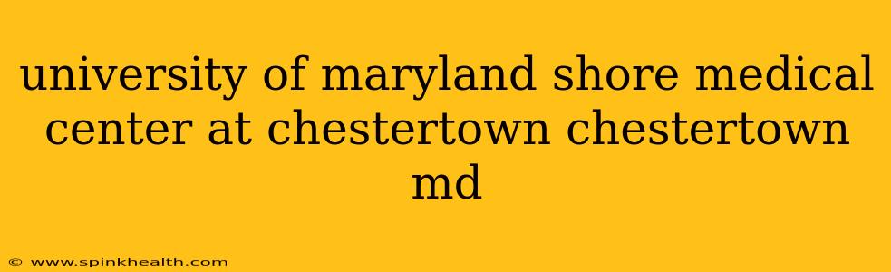university of maryland shore medical center at chestertown chestertown md