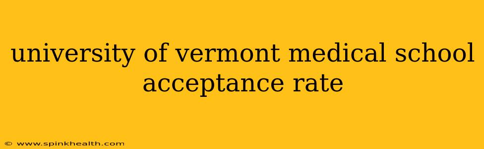 university of vermont medical school acceptance rate
