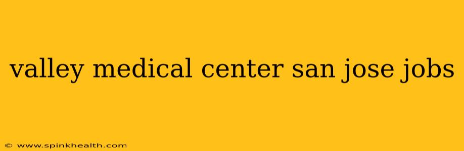 valley medical center san jose jobs