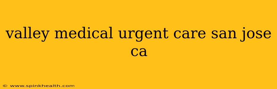 valley medical urgent care san jose ca