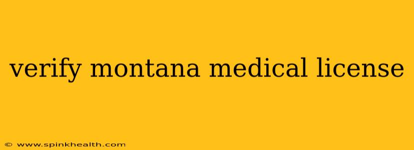 verify montana medical license