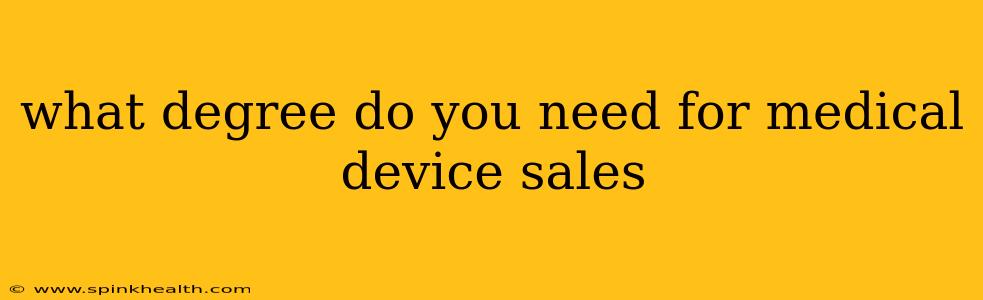 what degree do you need for medical device sales