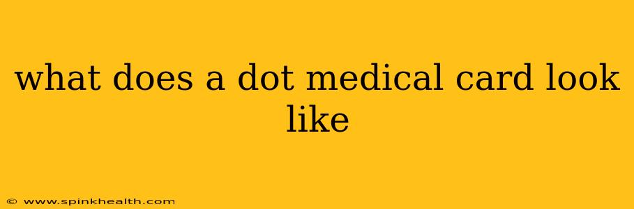 what does a dot medical card look like