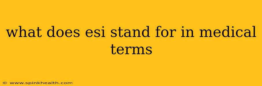 what does esi stand for in medical terms