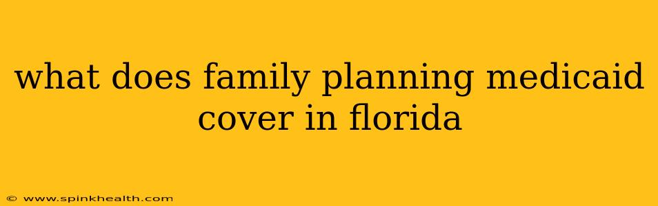 what does family planning medicaid cover in florida