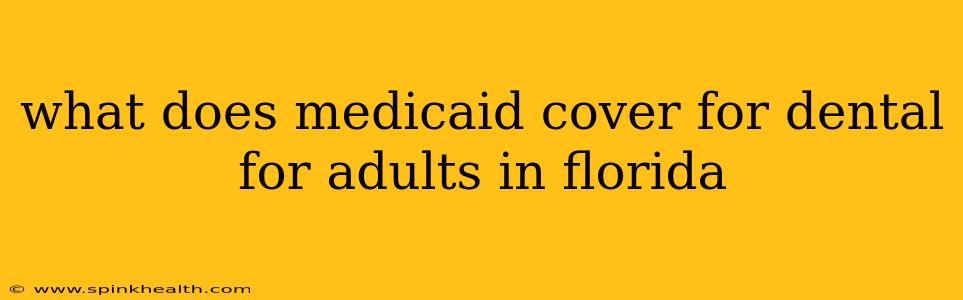 what does medicaid cover for dental for adults in florida
