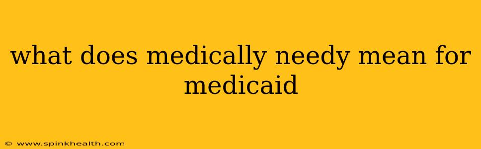 what does medically needy mean for medicaid