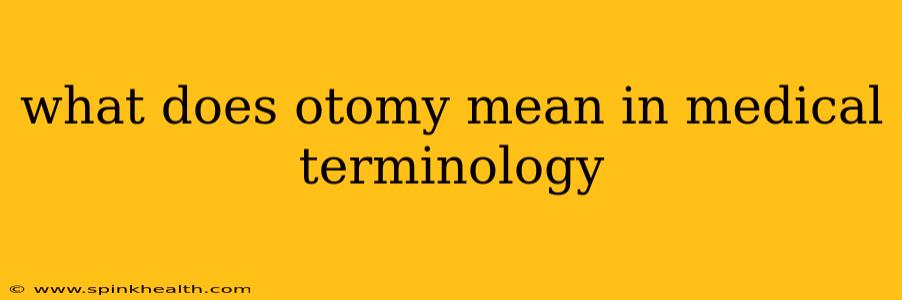 what does otomy mean in medical terminology