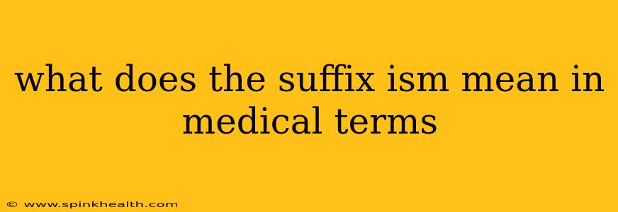 what does the suffix ism mean in medical terms