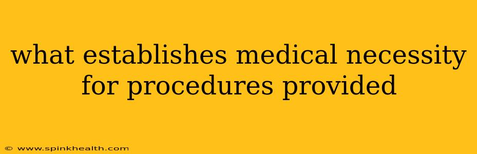 what establishes medical necessity for procedures provided