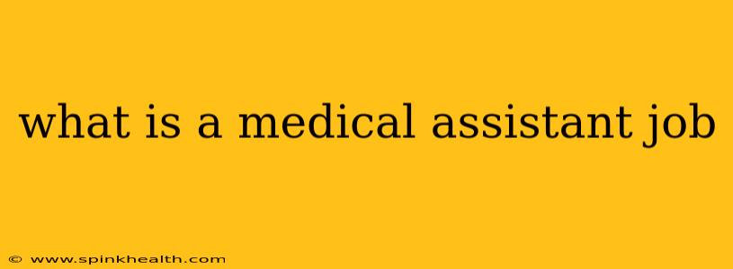 what is a medical assistant job