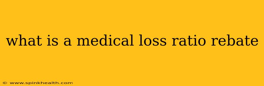 what is a medical loss ratio rebate