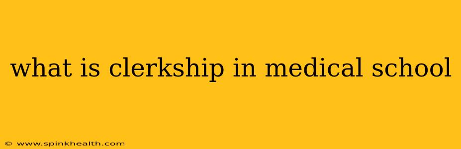 what is clerkship in medical school