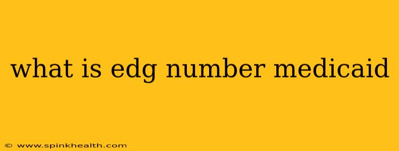 what is edg number medicaid