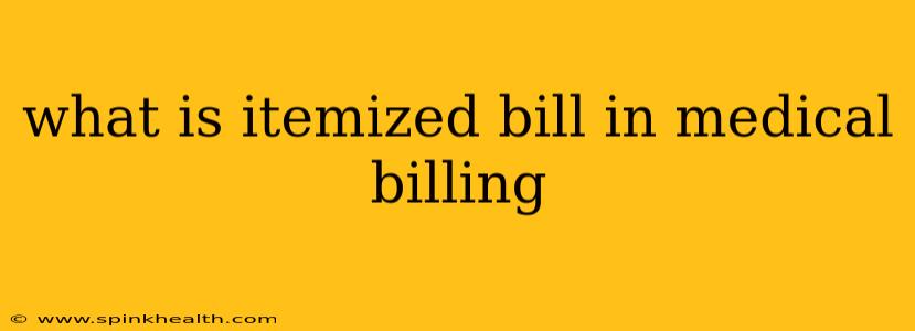 what is itemized bill in medical billing