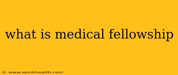 what is medical fellowship