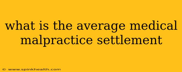 what is the average medical malpractice settlement