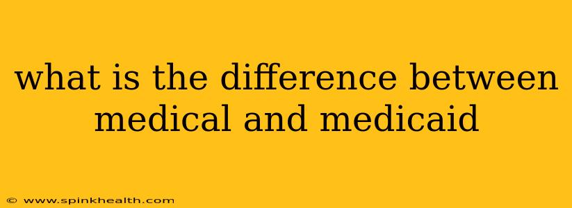 what is the difference between medical and medicaid