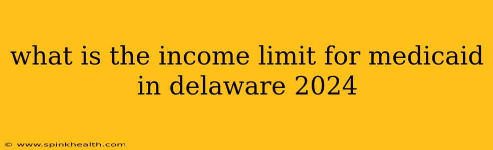 what is the income limit for medicaid in delaware 2024