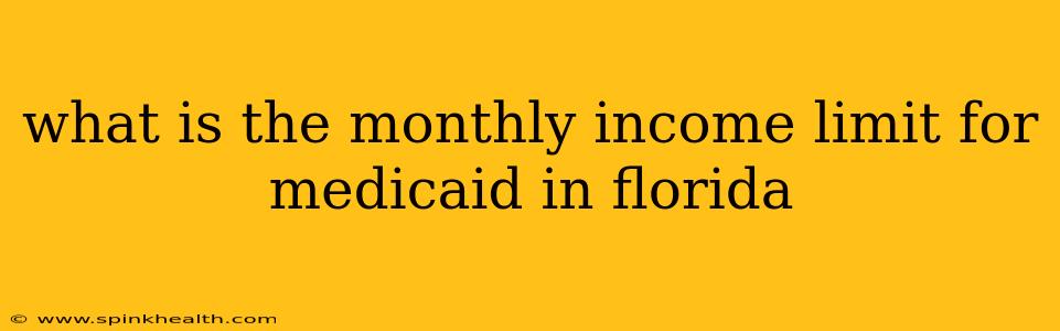 what is the monthly income limit for medicaid in florida