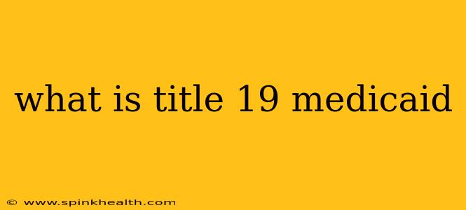 what is title 19 medicaid