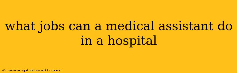 what jobs can a medical assistant do in a hospital
