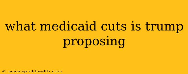 what medicaid cuts is trump proposing