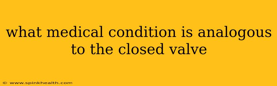 what medical condition is analogous to the closed valve