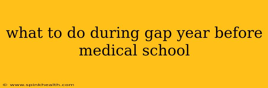 what to do during gap year before medical school