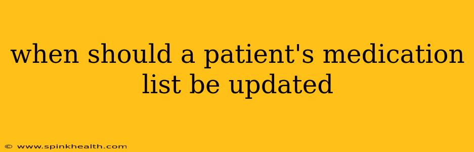 when should a patient's medication list be updated