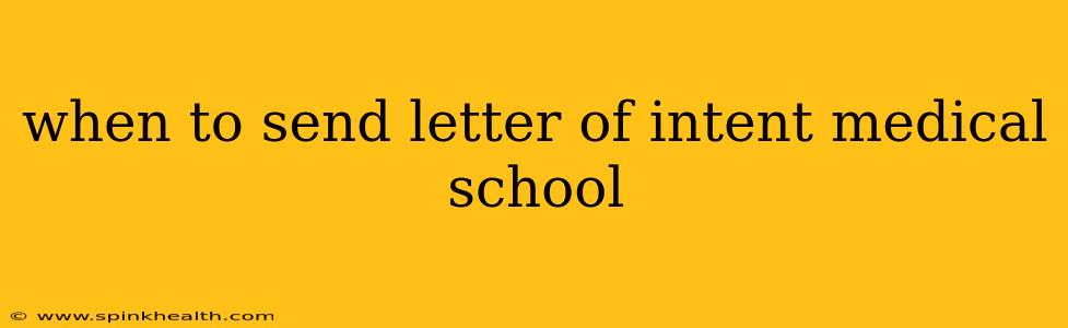 when to send letter of intent medical school