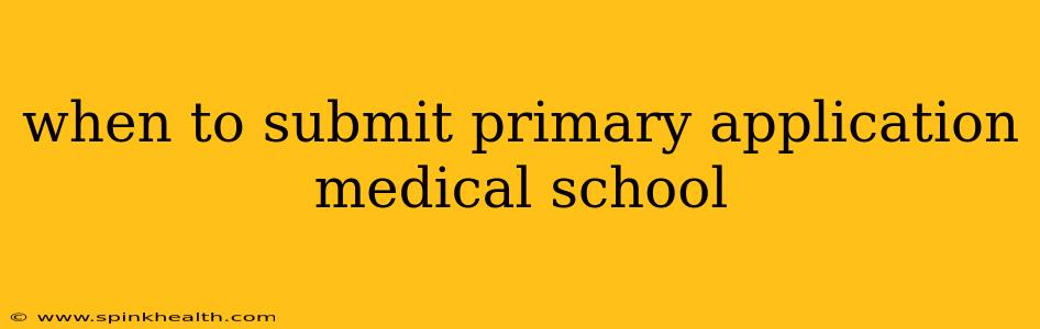 when to submit primary application medical school