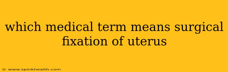 which medical term means surgical fixation of uterus