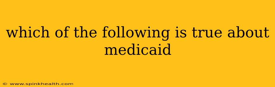 which of the following is true about medicaid