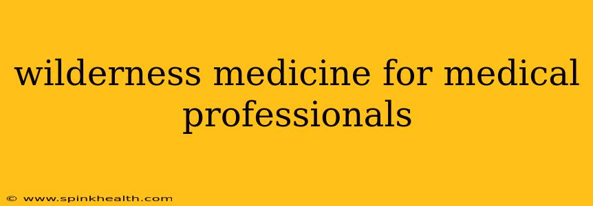 wilderness medicine for medical professionals