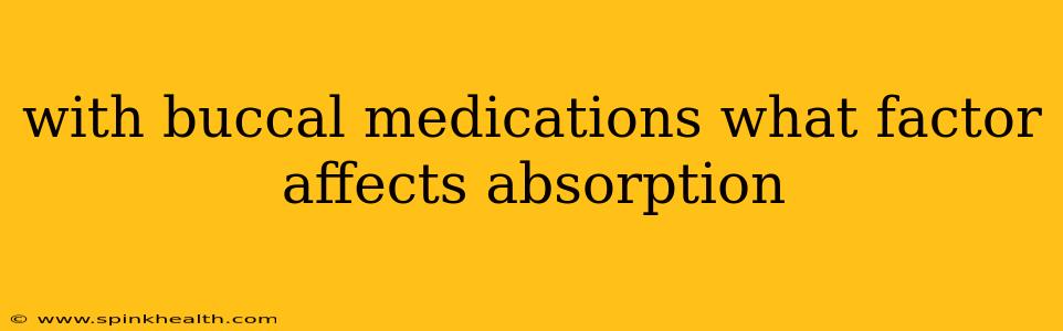 with buccal medications what factor affects absorption